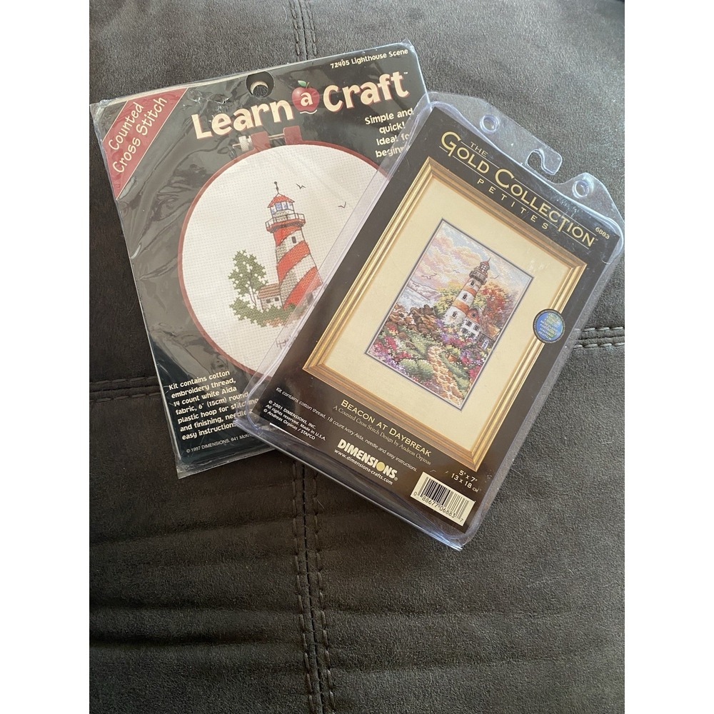 Lot Of 2 Lighthouse Cross Stitch Kits DIMENSIONS 6883 & 72405